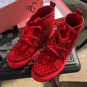 NEW Red Spiked Sneakers